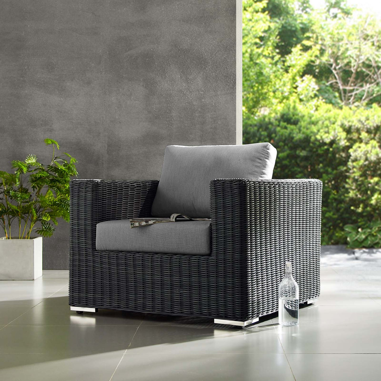 Invocation Alfresco Sunbrella® Armchair, Canvas Gray