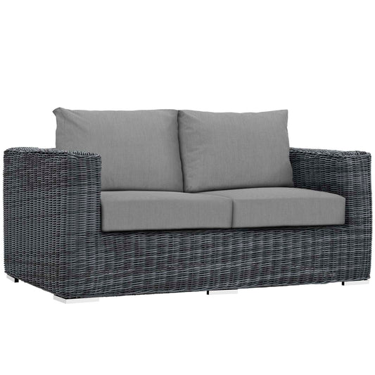 Invocation Alfresco Sunbrella® Loveseat, Canvas Gray