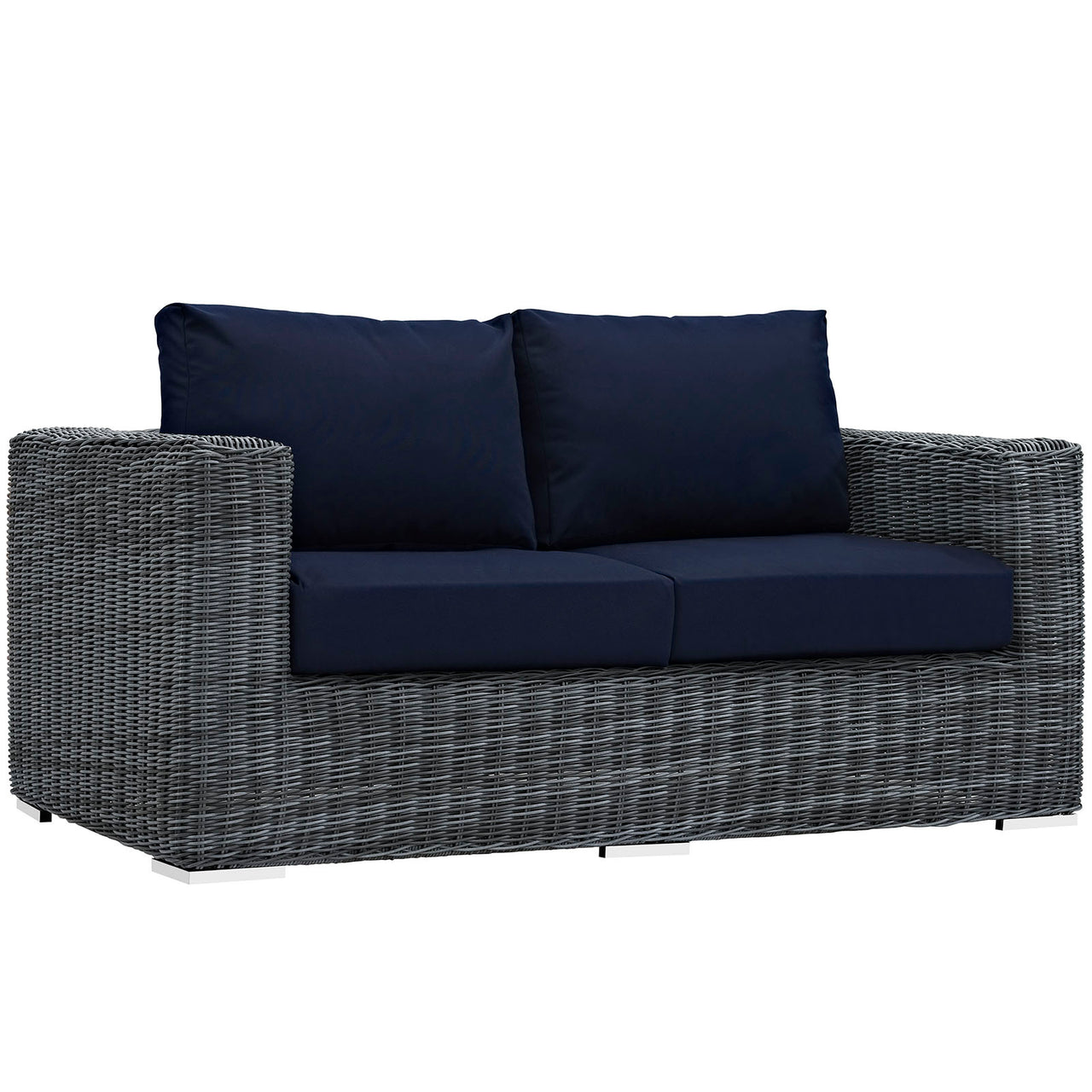 Summon Outdoor Patio Sunbrella® Loveseat, Canvas Navy