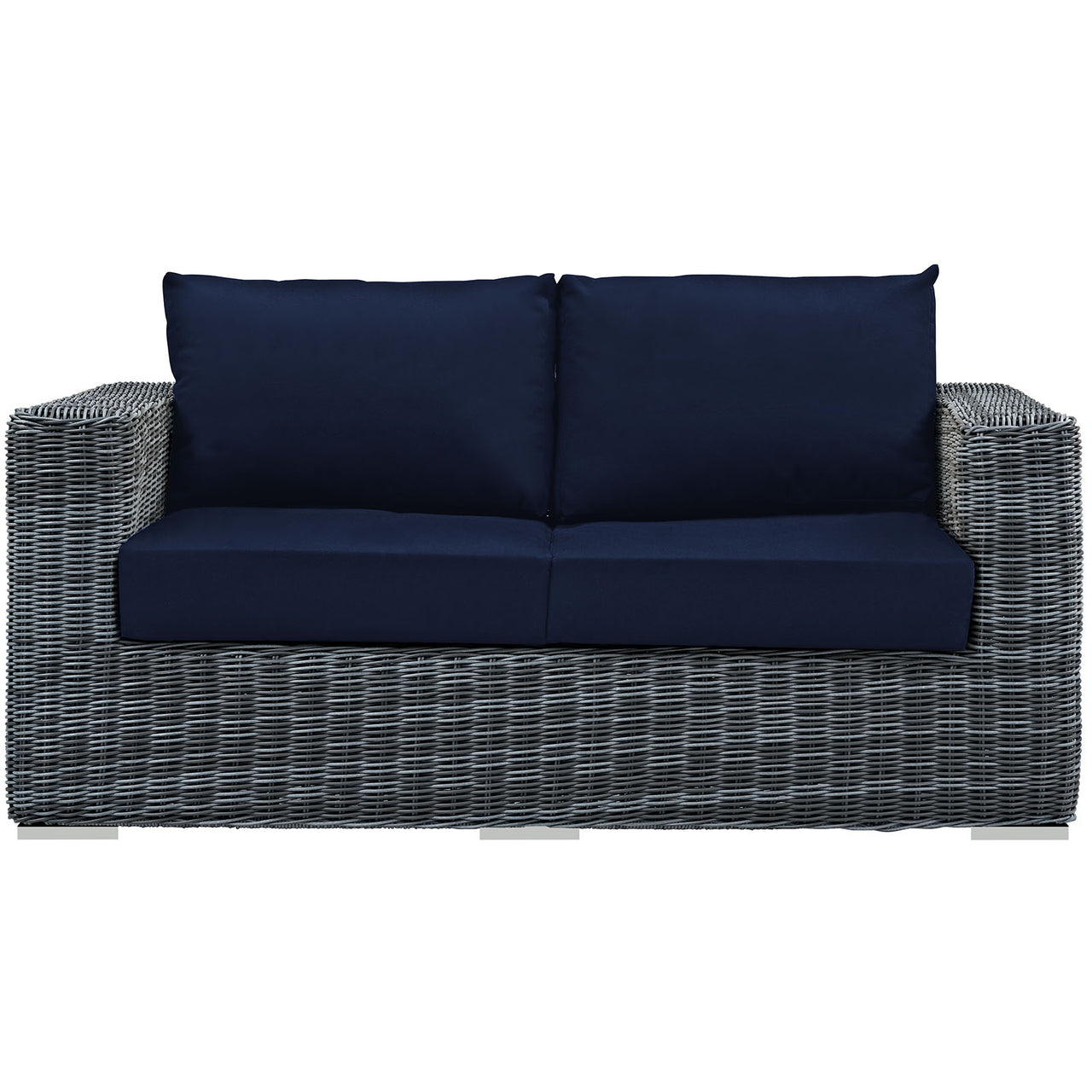 Summon Outdoor Patio Sunbrella® Loveseat, Canvas Navy