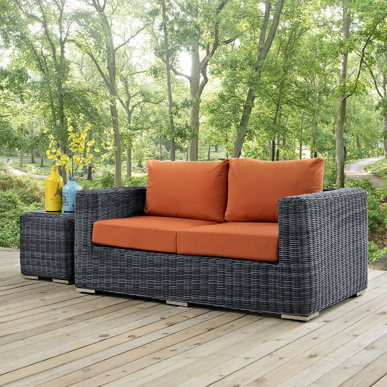 Invocation Alfresco Sunbrella® Loveseat, Canvas Tuscan