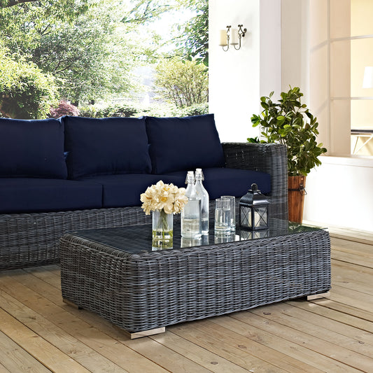 Invocation Alfresco Glass Top Coffee Table, Gray