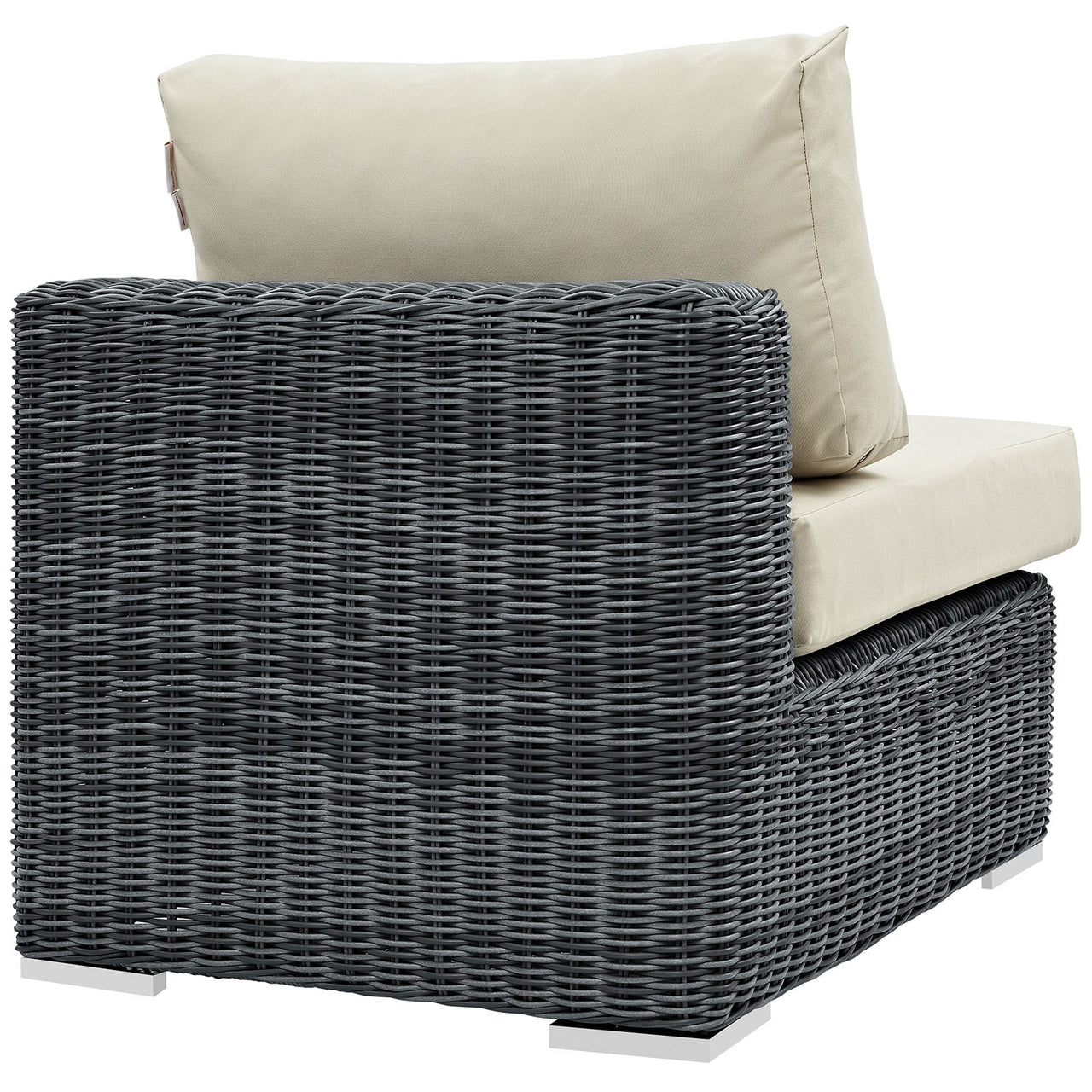 Summon Outdoor Patio Sunbrella® Armless Chair | Outdoor Modular Sectional Component, Canvas Antique Beige