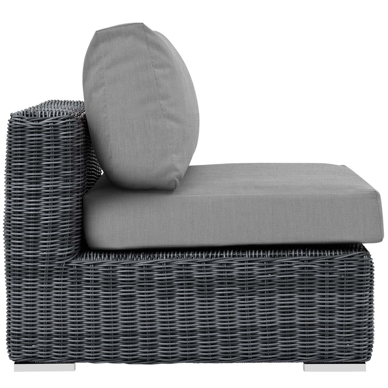 Invocation Alfresco Sunbrella® Armless Chair | Outdoor Modular Sectional Component, Canvas Gray