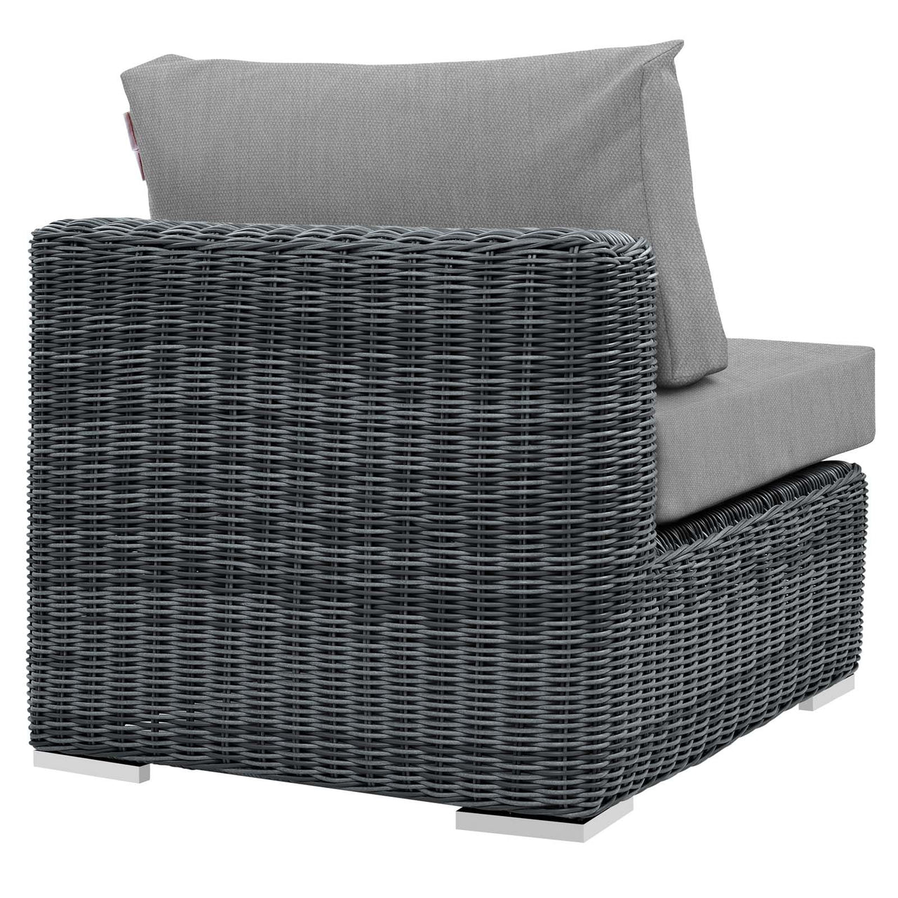 Invocation Alfresco Sunbrella® Armless Chair | Outdoor Modular Sectional Component, Canvas Gray