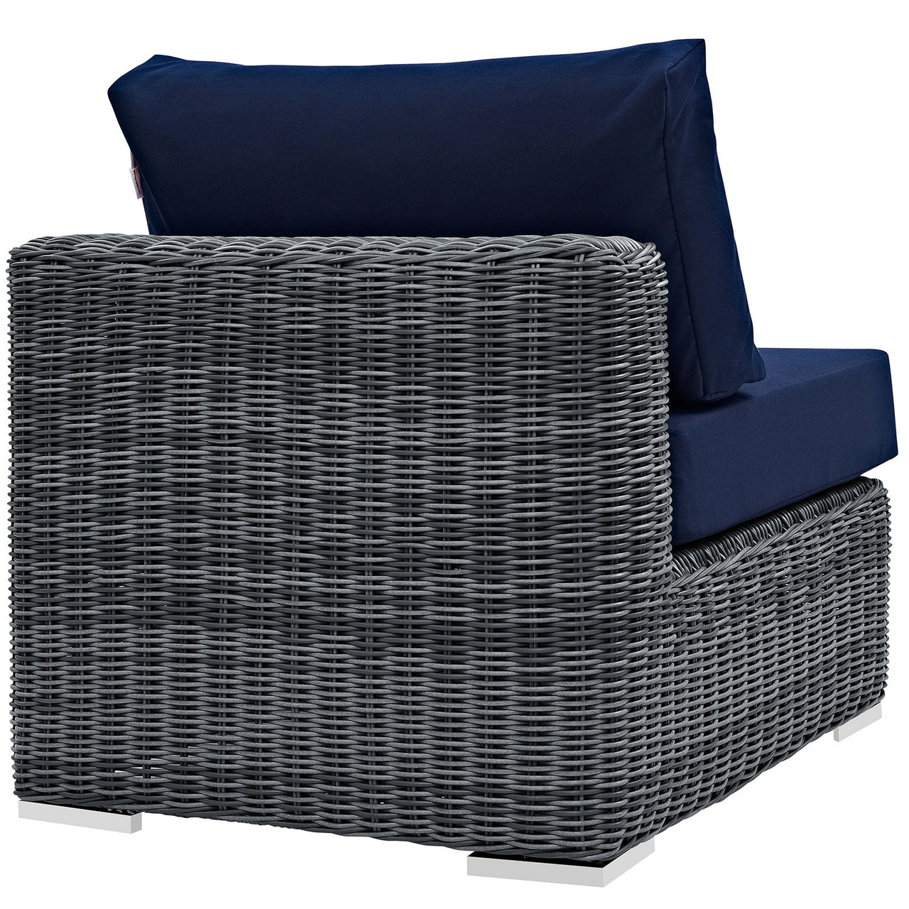 Invocation Alfresco Sunbrella® Armless Chair | Outdoor Modular Sectional Component, Canvas Navy