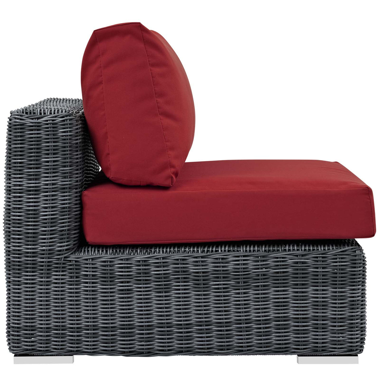 Invocation Alfresco Sunbrella® Armless Chair | Outdoor Modular Sectional Component, Canvas Red