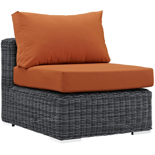 Invocation Alfresco Sunbrella® Armless Chair | Outdoor Modular Sectional Component, Canvas Tuscan