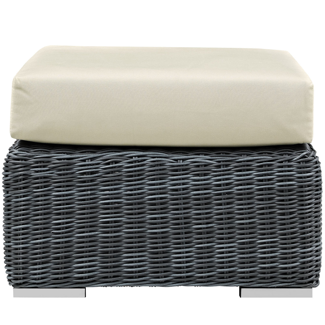 Invocation Alfresco Sunbrella® Ottoman | Outdoor Modular Sectional Component, Canvas Antique Beige