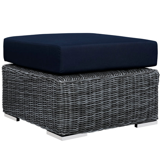 Invocation Alfresco Sunbrella® Ottoman | Outdoor Modular Sectional Component, Canvas Navy