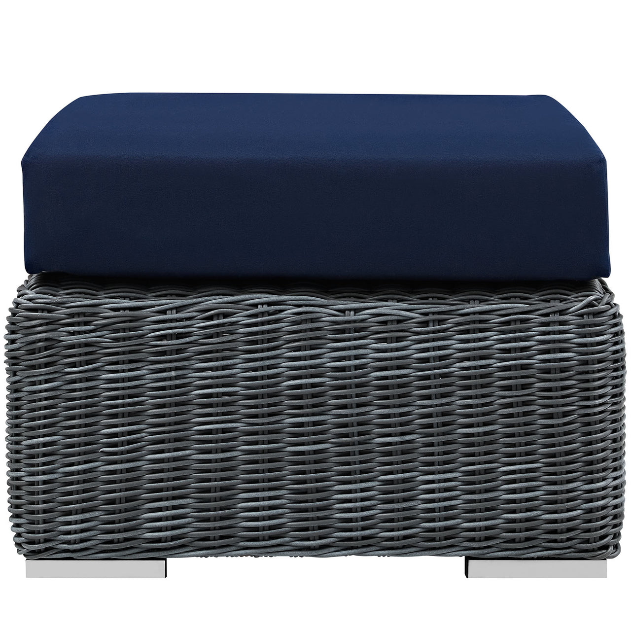 Summon Outdoor Patio Sunbrella® Ottoman | Outdoor Modular Sectional Component, Canvas Navy