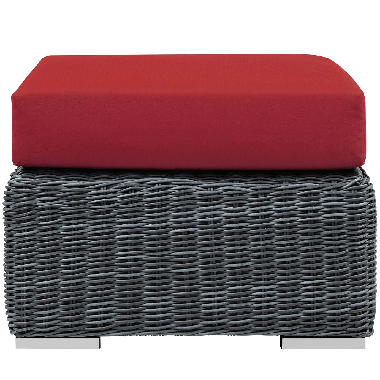 Invocation Alfresco Sunbrella® Ottoman | Outdoor Modular Sectional Component, Canvas Red