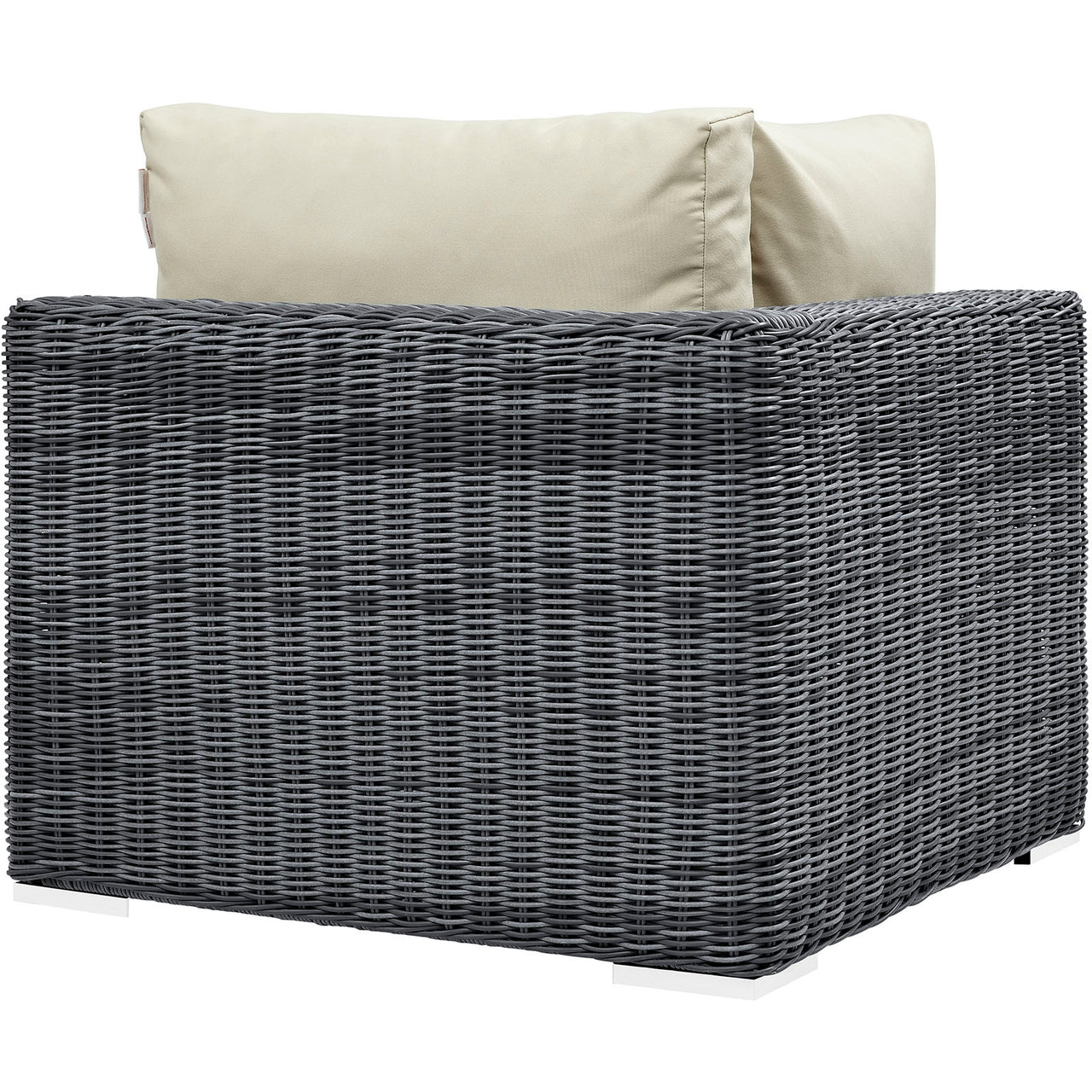 Summon Outdoor Patio Sunbrella® Corner Chair | Outdoor Modular Sectional Component, Canvas Antique Beige