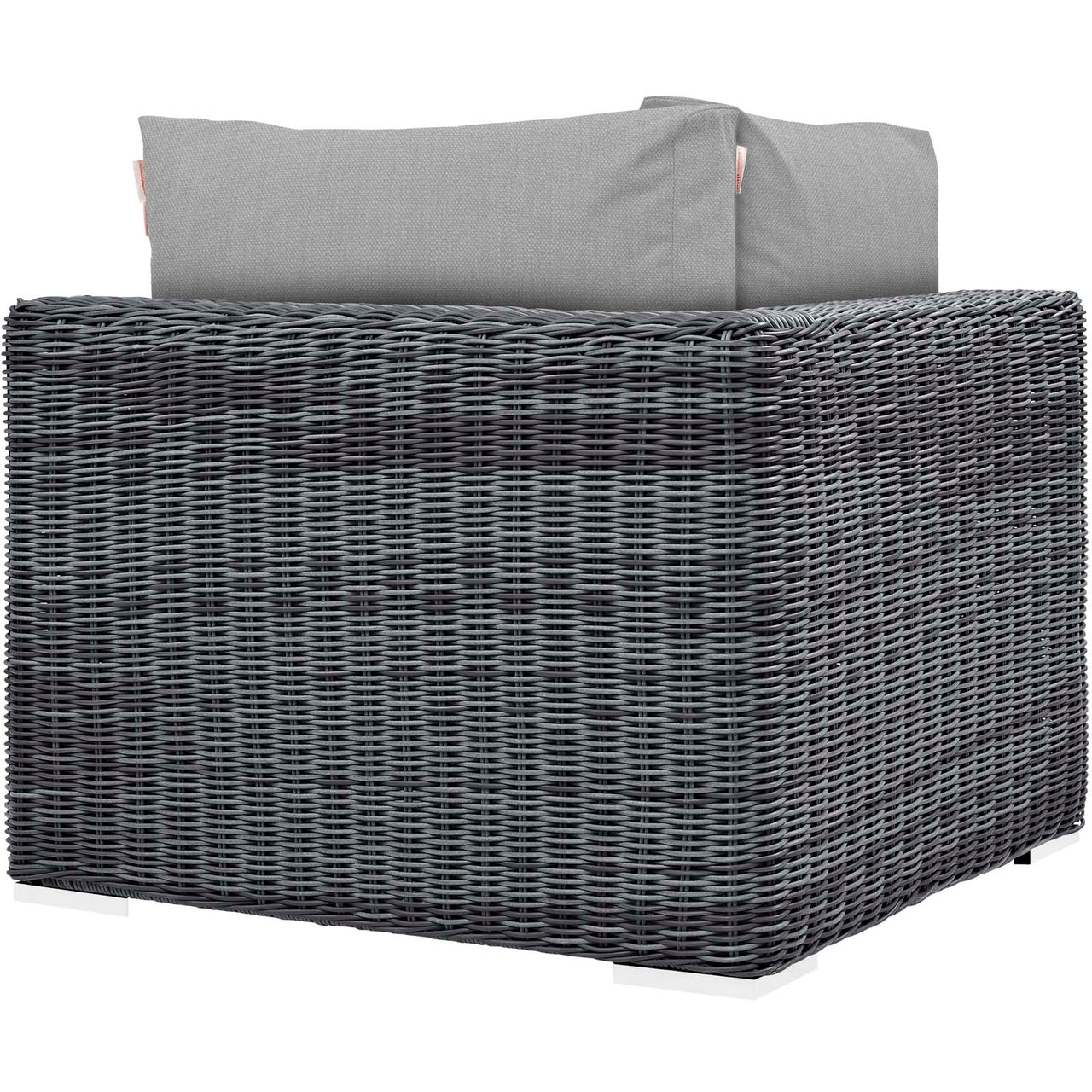 Invocation Alfresco Sunbrella® Corner Chair | Outdoor Modular Sectional Component, Canvas Gray