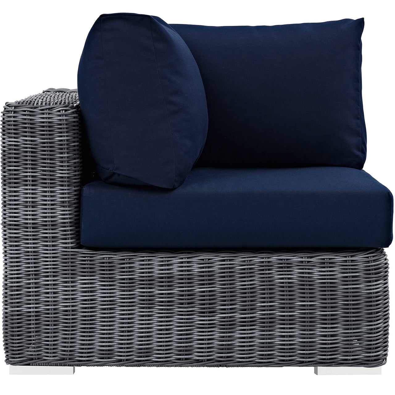 Summon Outdoor Patio Sunbrella® Corner Chair | Outdoor Modular Sectional Component, Canvas Navy