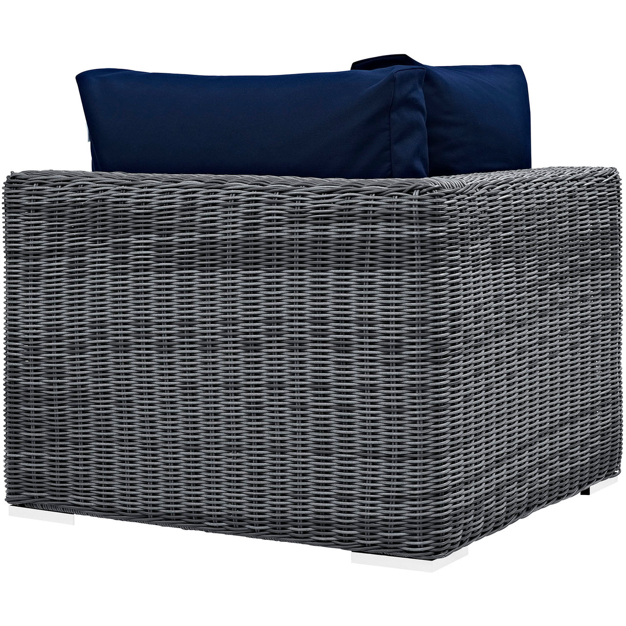 Summon Outdoor Patio Sunbrella® Corner Chair | Outdoor Modular Sectional Component, Canvas Navy