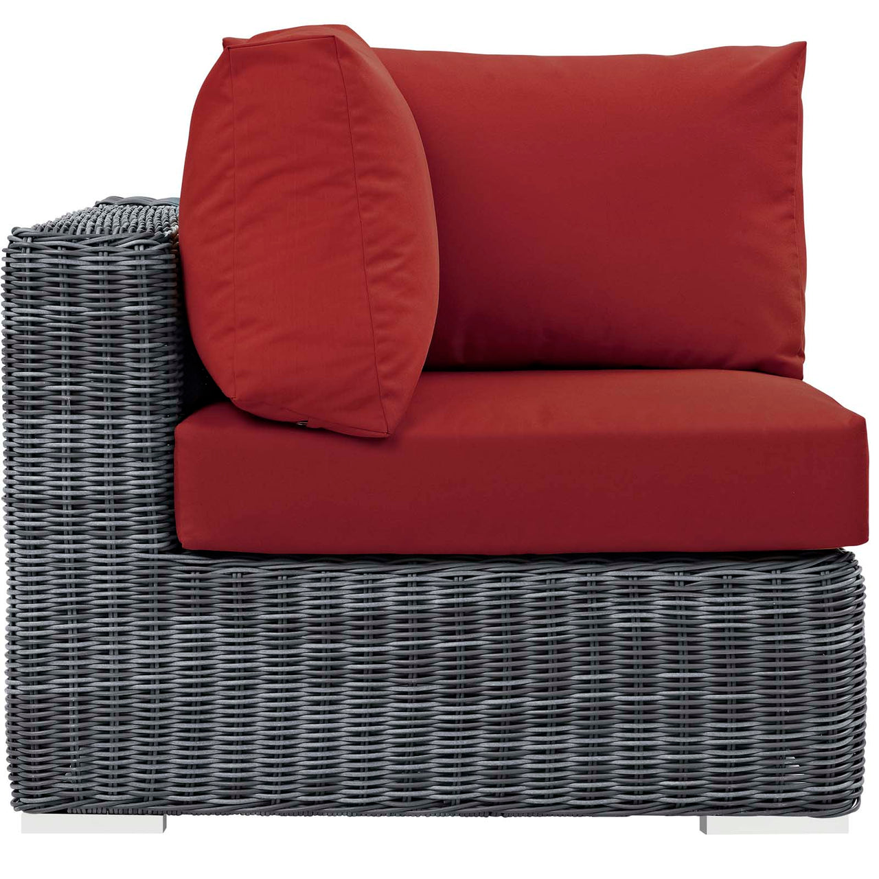 Invocation Alfresco Sunbrella® Corner Chair | Outdoor Modular Sectional Component, Canvas Red