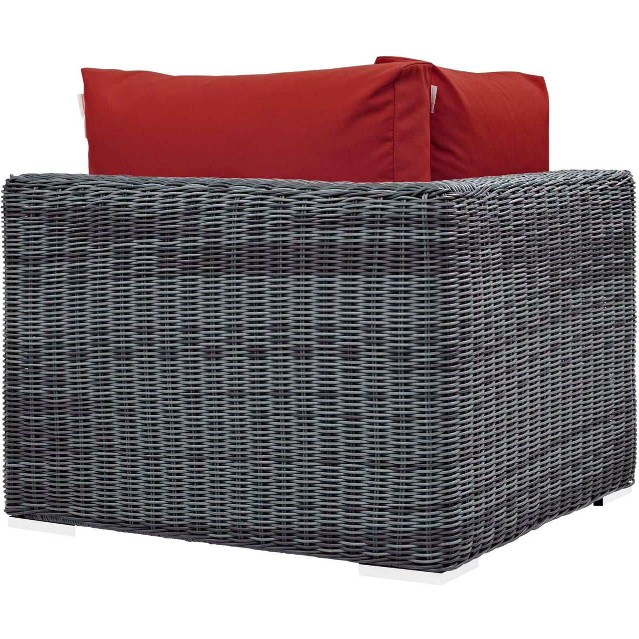 Invocation Alfresco Sunbrella® Corner Chair | Outdoor Modular Sectional Component, Canvas Red