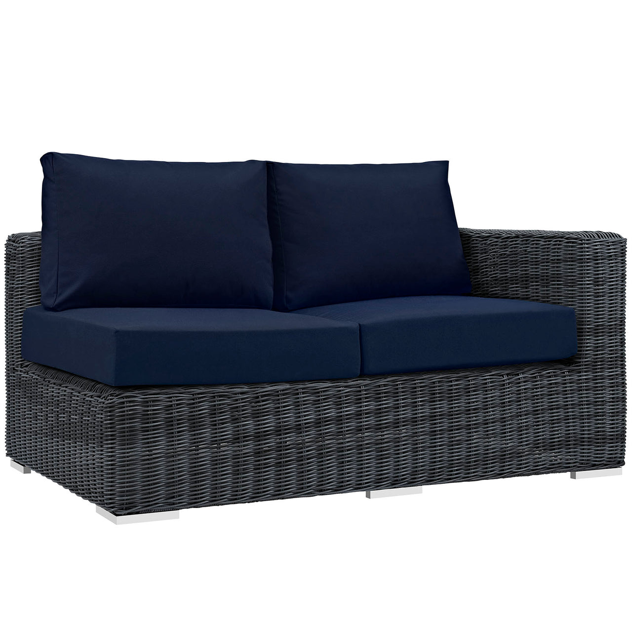 Invocation Alfresco Sunbrella® Right-Arm Loveseat | Outdoor Modular Sectional Component, Canvas Navy