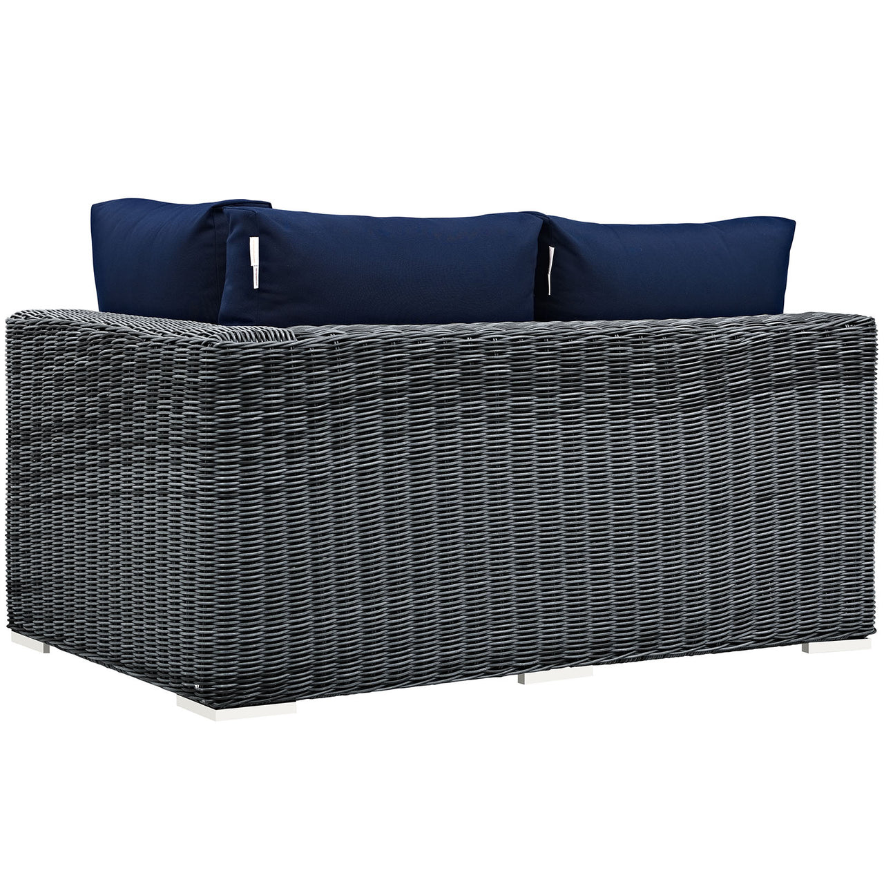 Invocation Alfresco Sunbrella® Right-Arm Loveseat | Outdoor Modular Sectional Component, Canvas Navy