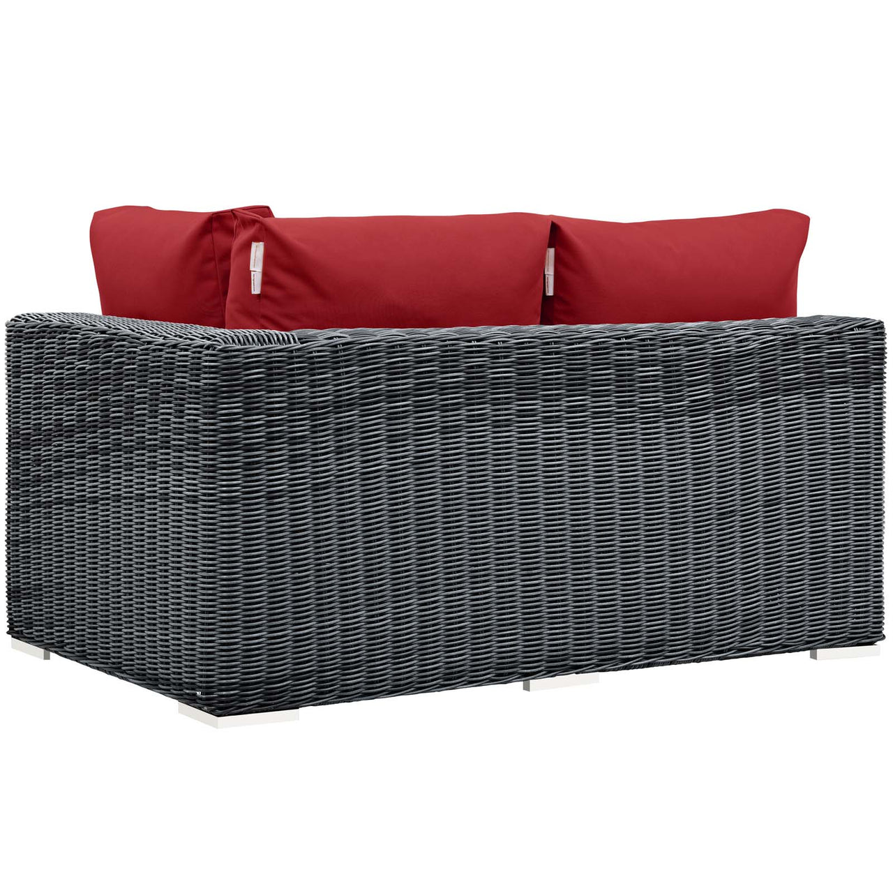 Summon Outdoor Patio Sunbrella® Right-Arm Loveseat | Outdoor Modular Sectional Component, Canvas Red