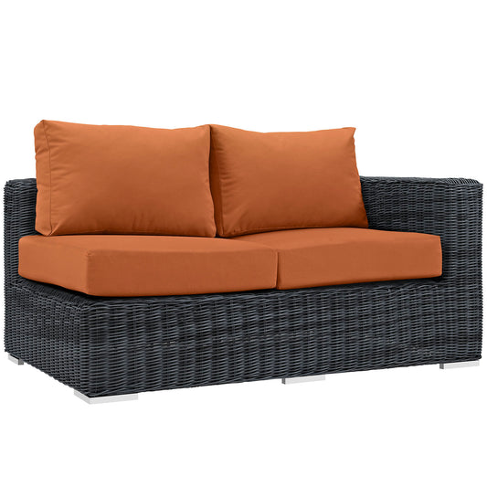 Invocation Alfresco Sunbrella® Right-Arm Loveseat | Outdoor Modular Sectional Component, Canvas Tuscan