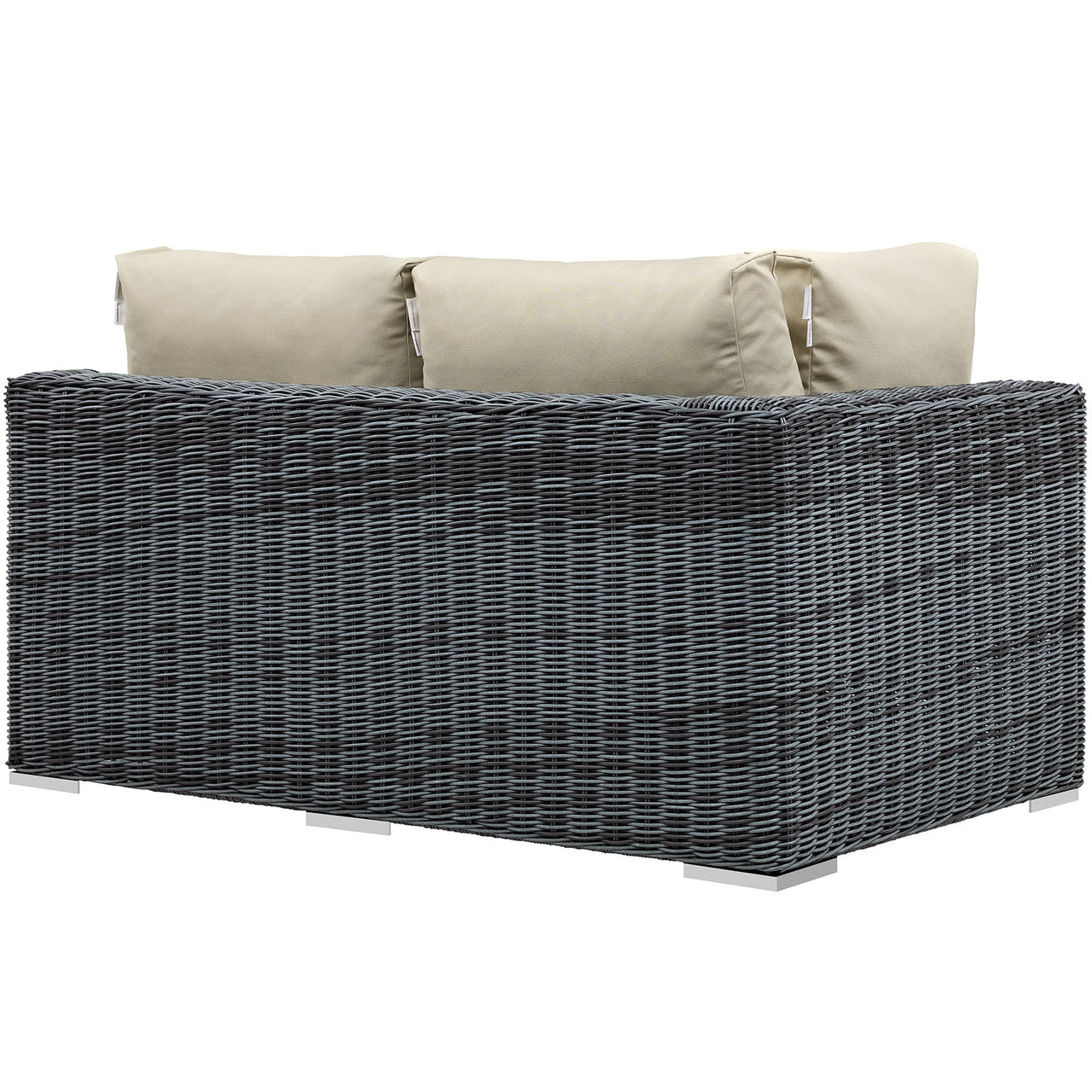 Invocation Alfresco Sunbrella® Left-Arm Loveseat | Outdoor Modular Sectional Component, Canvas Antique Beige