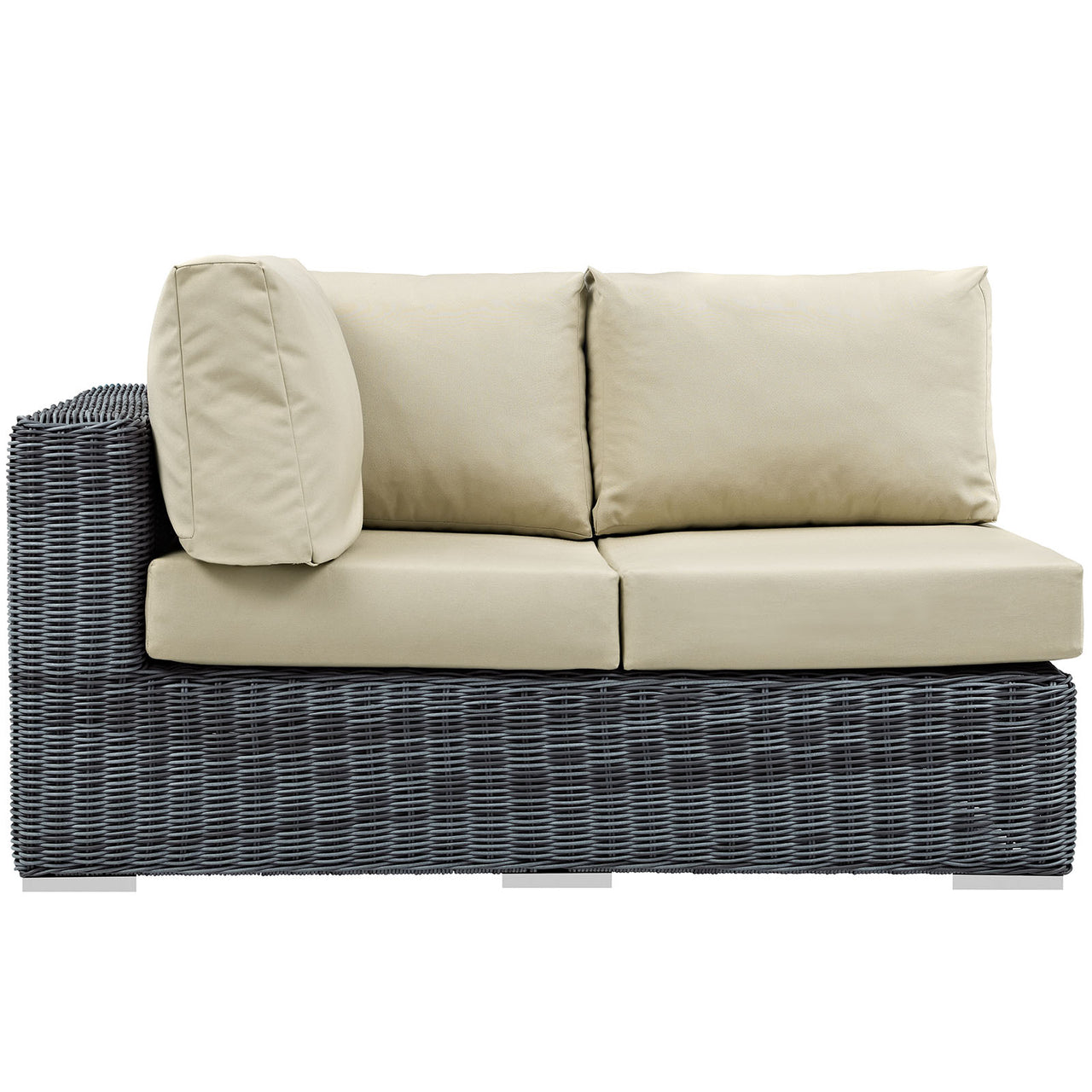 Invocation Alfresco Sunbrella® Left-Arm Loveseat | Outdoor Modular Sectional Component, Canvas Antique Beige