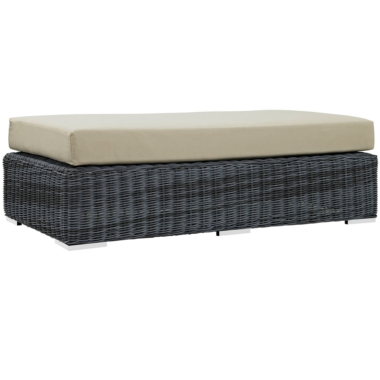 Summon Outdoor Patio Sunbrella® Rectangle Ottoman, Canvas Antique Beige