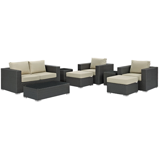 Soul Journey 8-Piece Alfresco Sunbrella® Sectional Set, Canvas Antique Beige