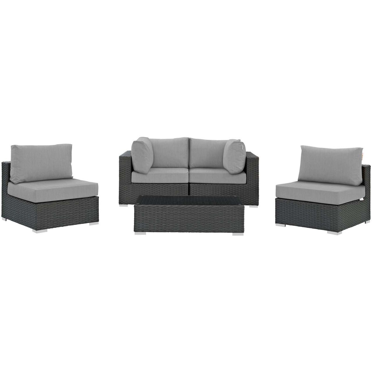 Soul Journey 5-Piece Alfresco Sunbrella® Sectional Set, Canvas Gray