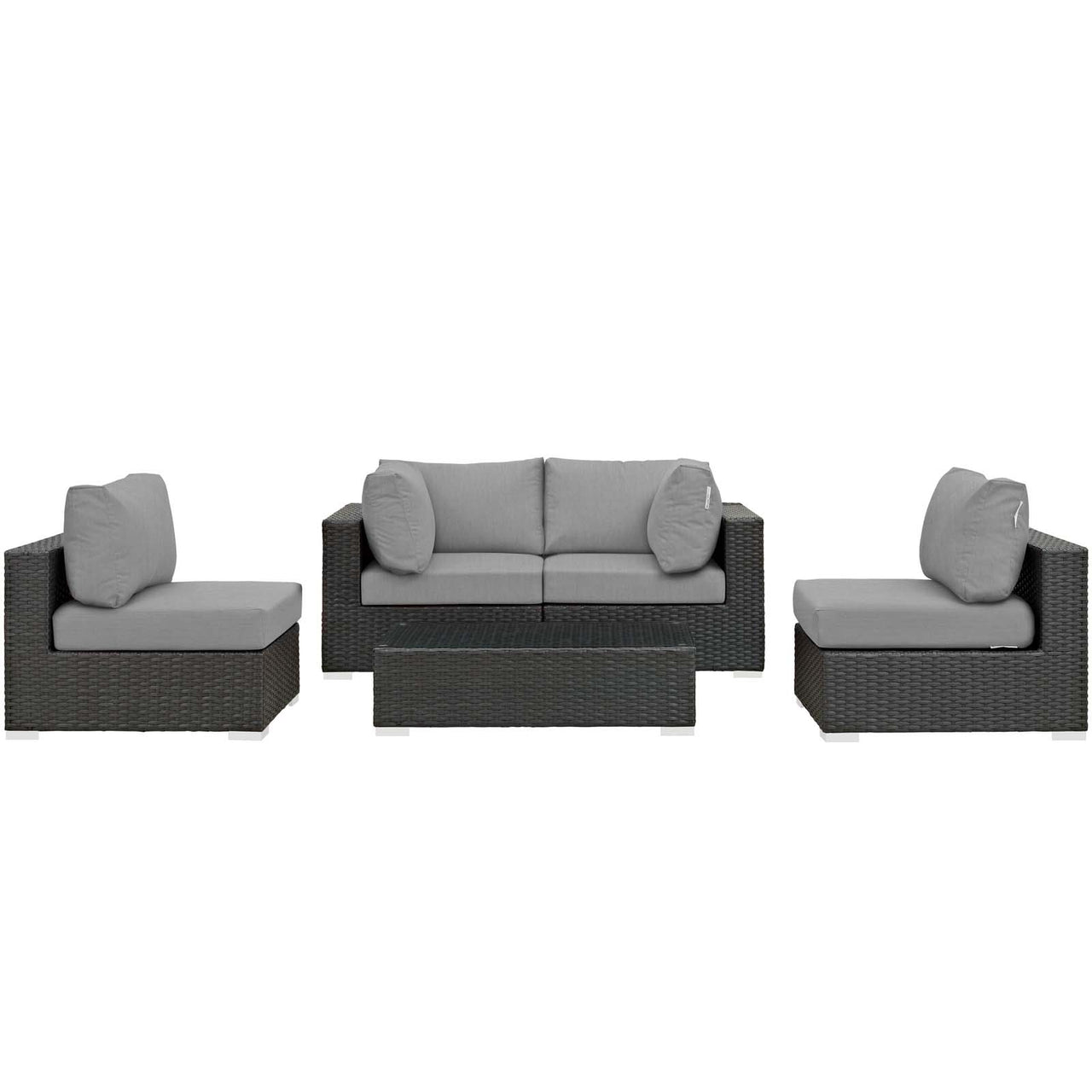 Soul Journey 5-Piece Alfresco Sunbrella® Sectional Set, Canvas Gray