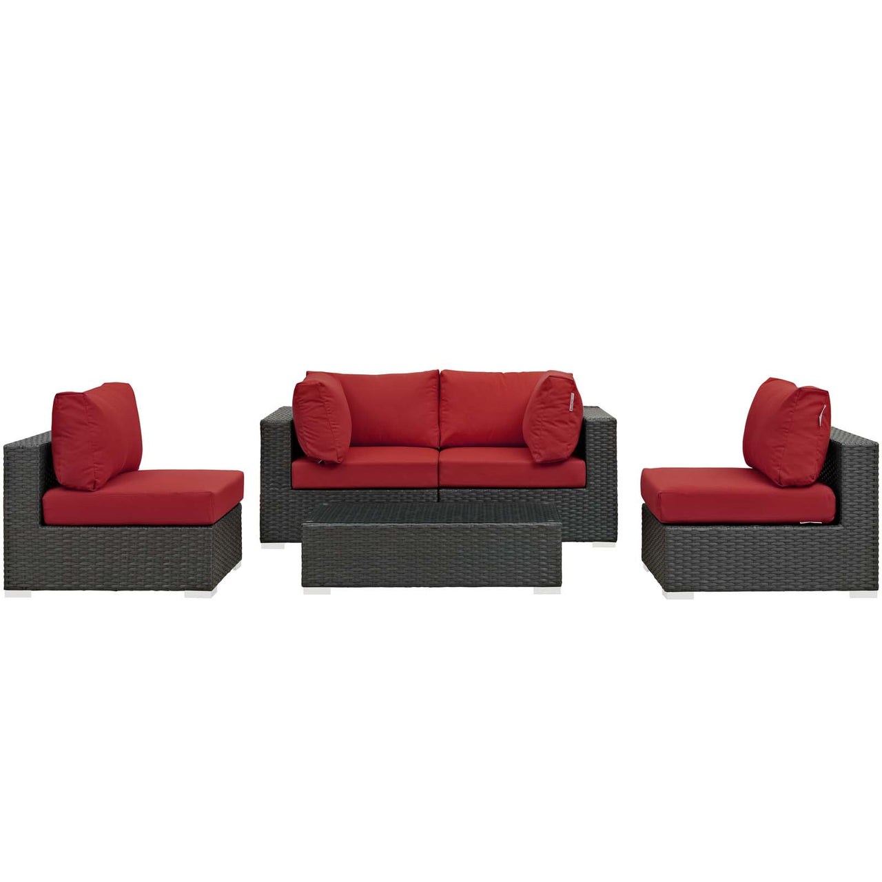 Soul Journey 5-Piece Alfresco Sunbrella® Sectional Set, Canvas Red
