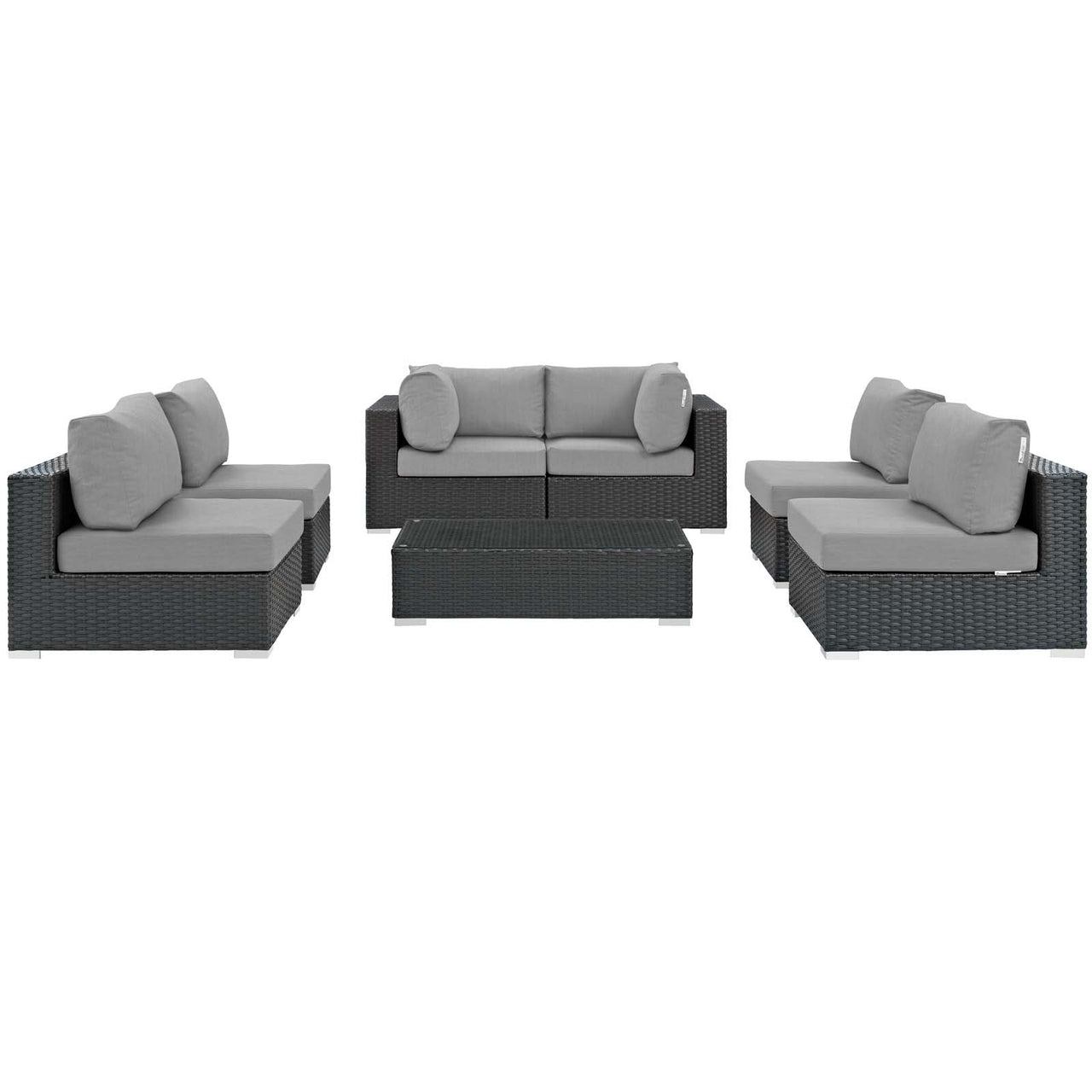 Soul Journey 7-Piece Alfresco Sunbrella® Sectional Set, Canvas Gray