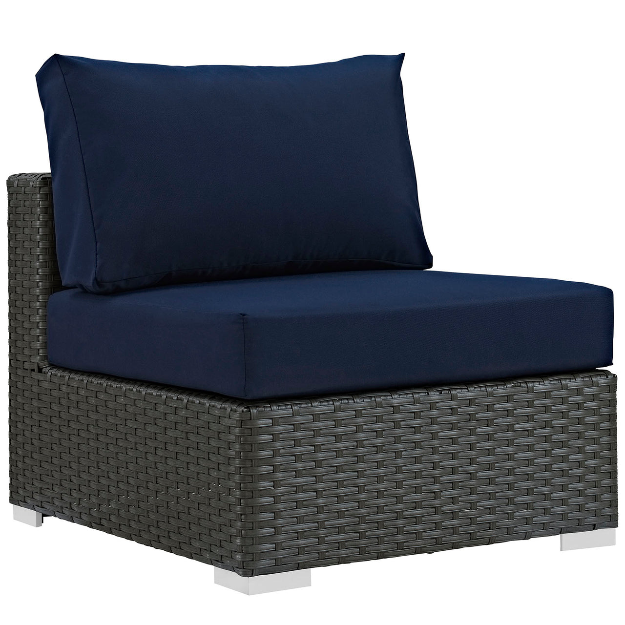 Sojourn 7 Piece Outdoor Patio Sunbrella® Sectional Set, Canvas Navy