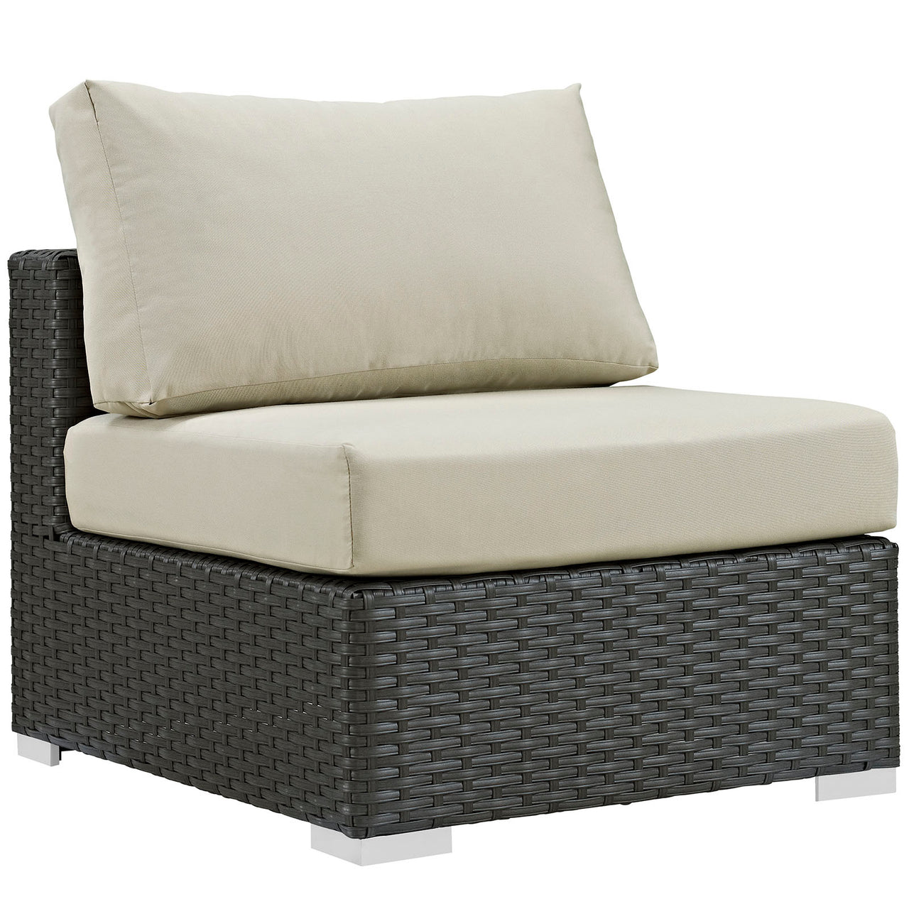 Sojourn 5 Piece Outdoor Patio Sunbrella® Sectional Set, Canvas Antique Beige