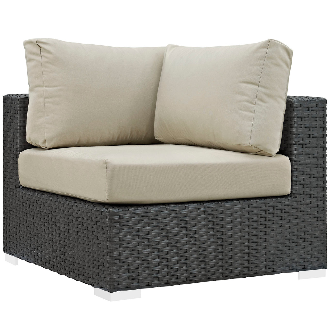 Sojourn 5 Piece Outdoor Patio Sunbrella® Sectional Set, Canvas Antique Beige