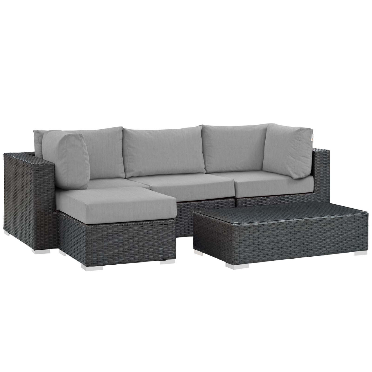 Soul Journey 5-Piece Alfresco Sunbrella® Sectional Set, Canvas Gray