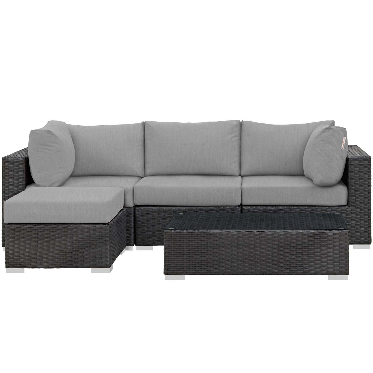 Soul Journey 5-Piece Alfresco Sunbrella® Sectional Set, Canvas Gray