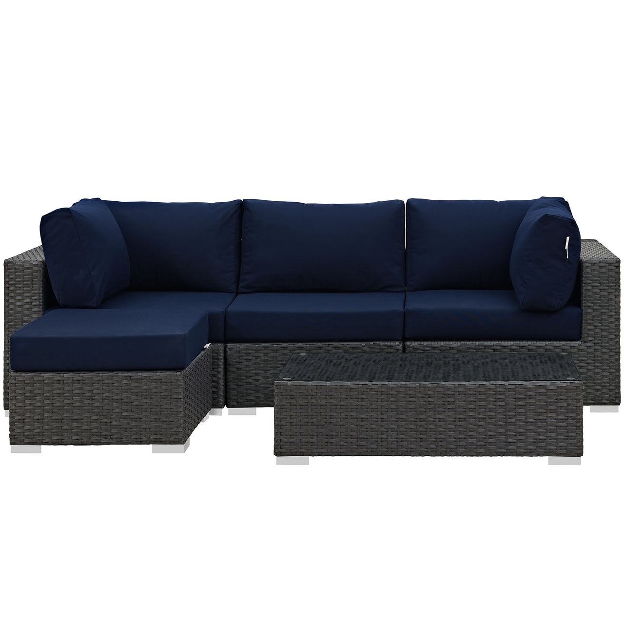 Soul Journey 5-Piece Alfresco Sunbrella® Sectional Set, Canvas Navy