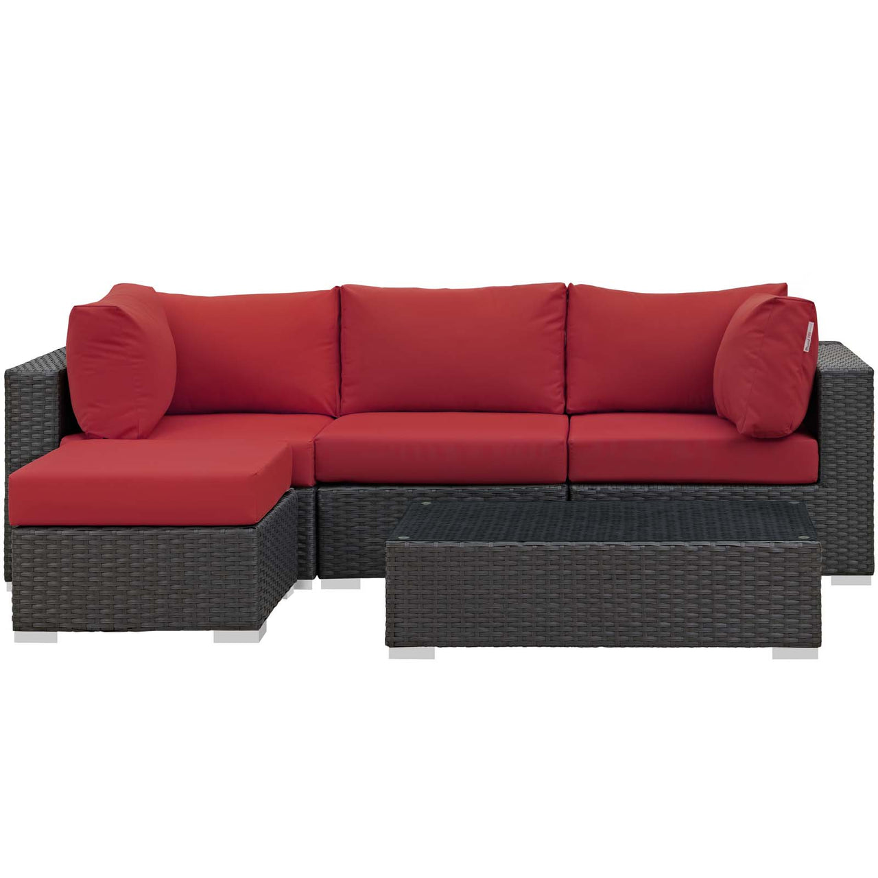 Soul Journey 5-Piece Alfresco Sunbrella® Sectional Set, Canvas Red