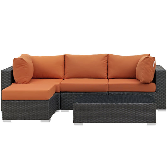 Soul Journey 5-Piece Alfresco Sunbrella® Sectional Set, Canvas Tuscan