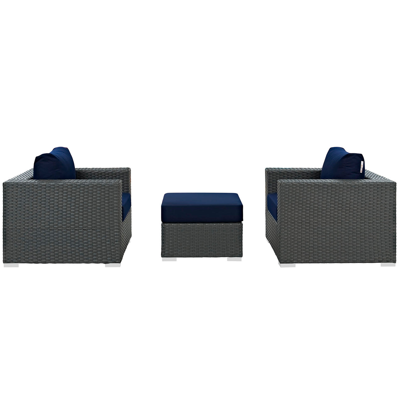 Soul Journey 3-Piece Alfresco Sunbrella® Sectional Set, Canvas Navy