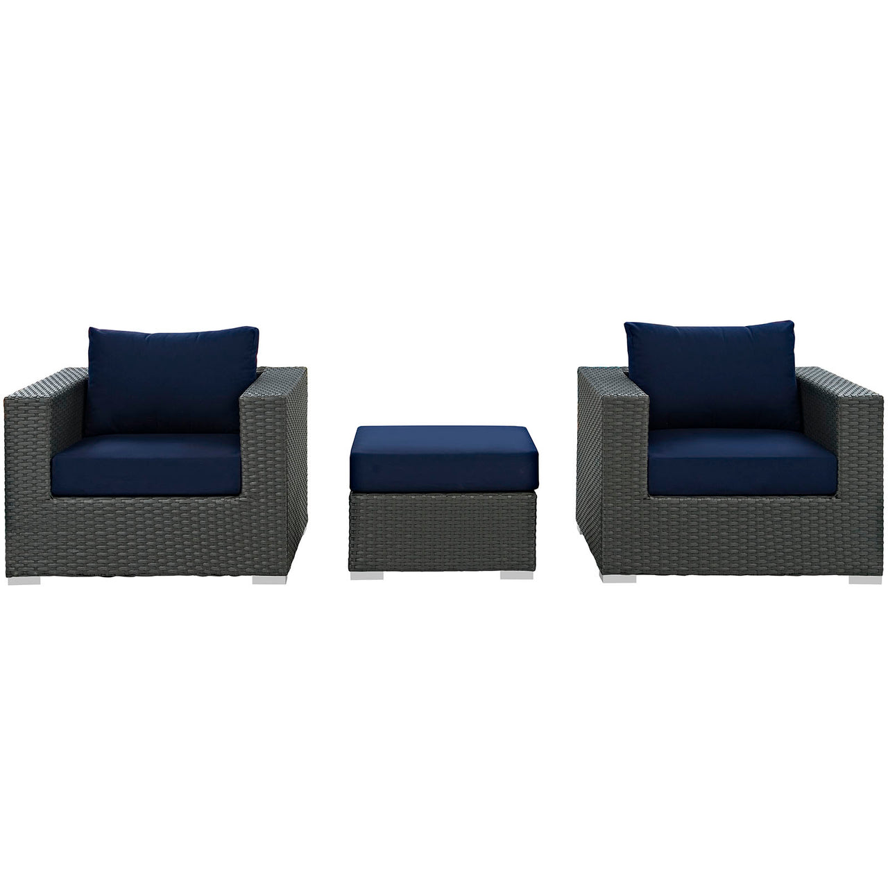 Soul Journey 3-Piece Alfresco Sunbrella® Sectional Set, Canvas Navy