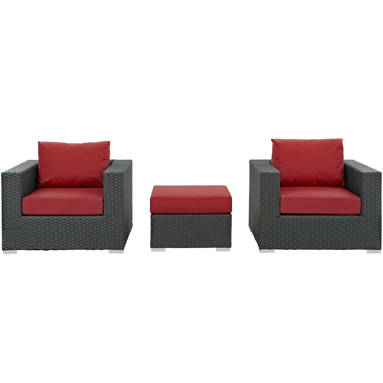 Soul Journey 3-Piece Alfresco Sunbrella® Sectional Set, Canvas Red