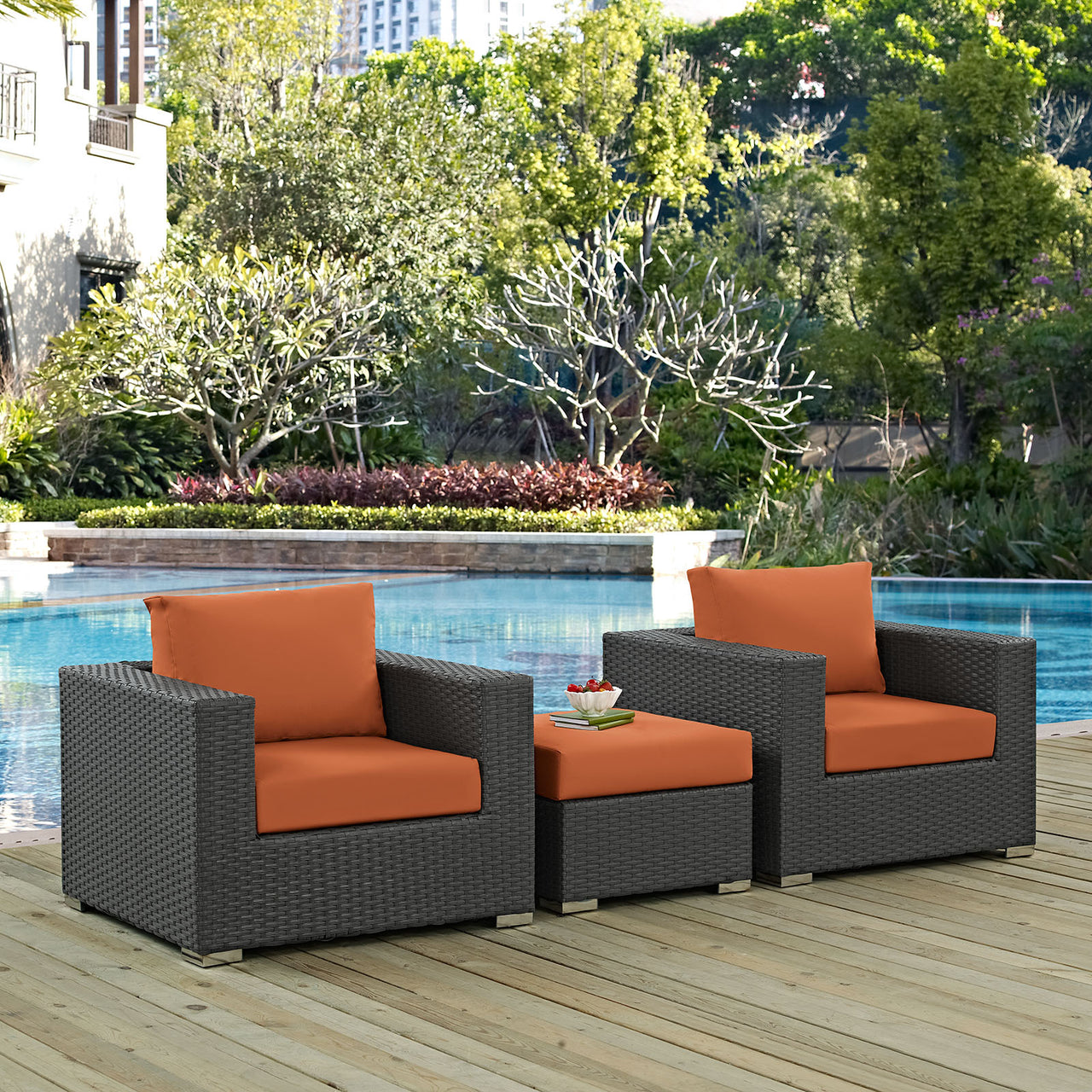 Soul Journey 3-Piece Alfresco Sunbrella® Sectional Set, Canvas Tuscan