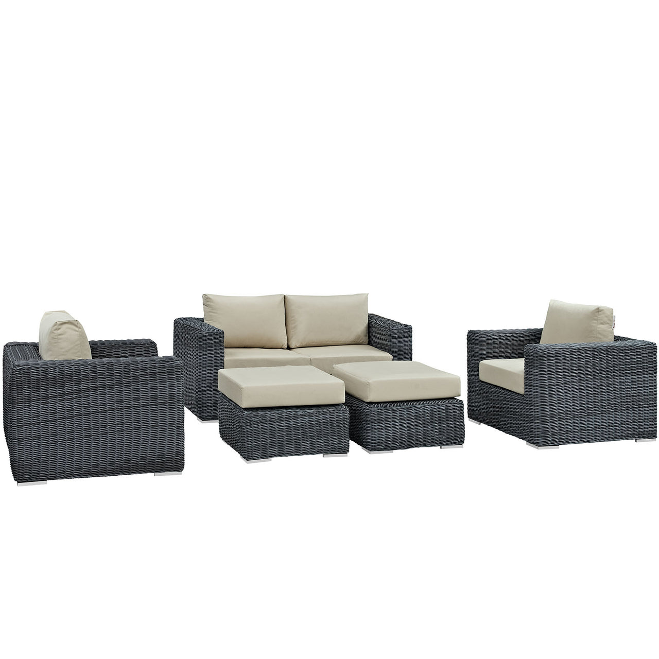 Invocation 5-Piece Alfresco Sunbrella® Sectional Set, Canvas Antique Beige
