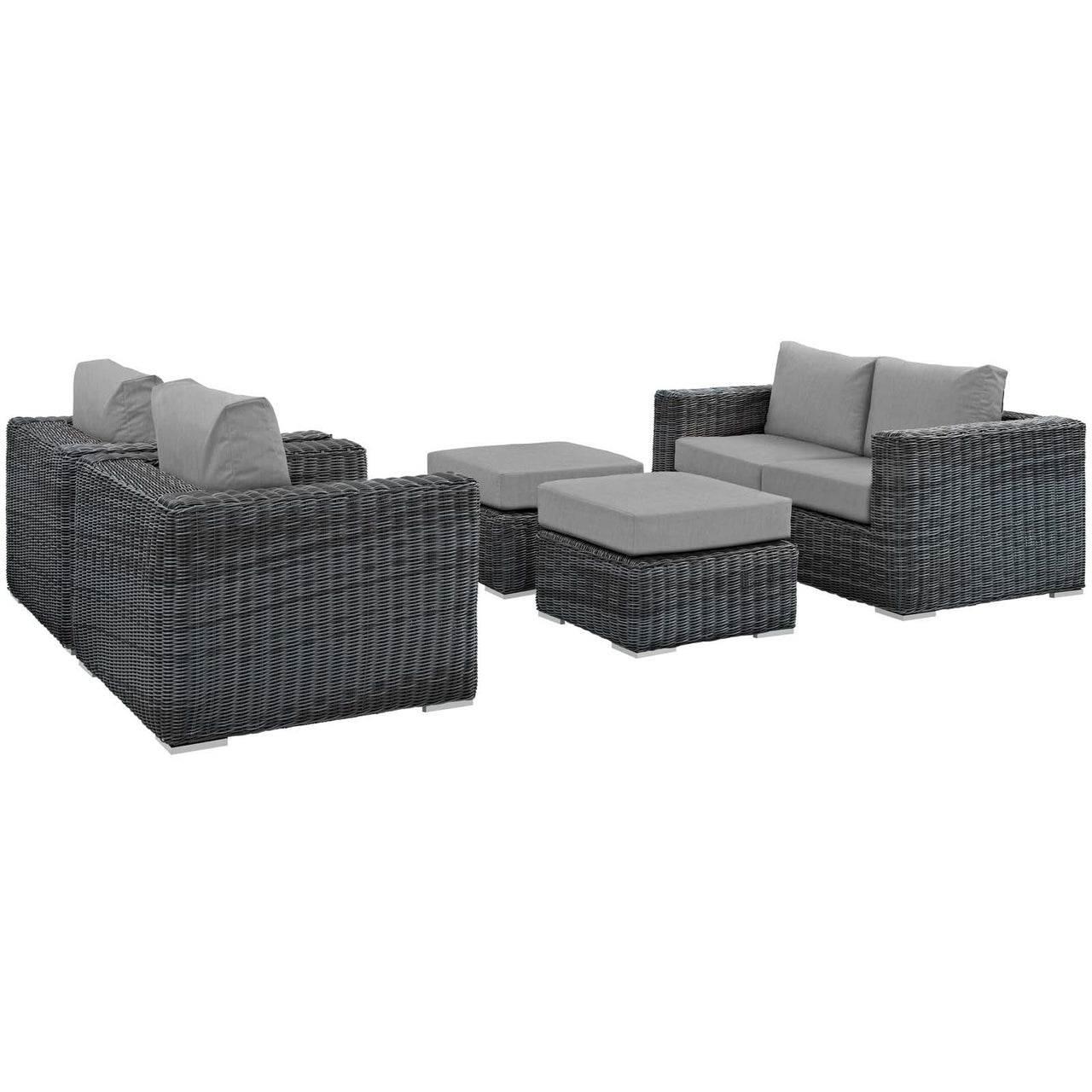 Invocation 5-Piece Alfresco Sunbrella® Sectional Set, Canvas Gray