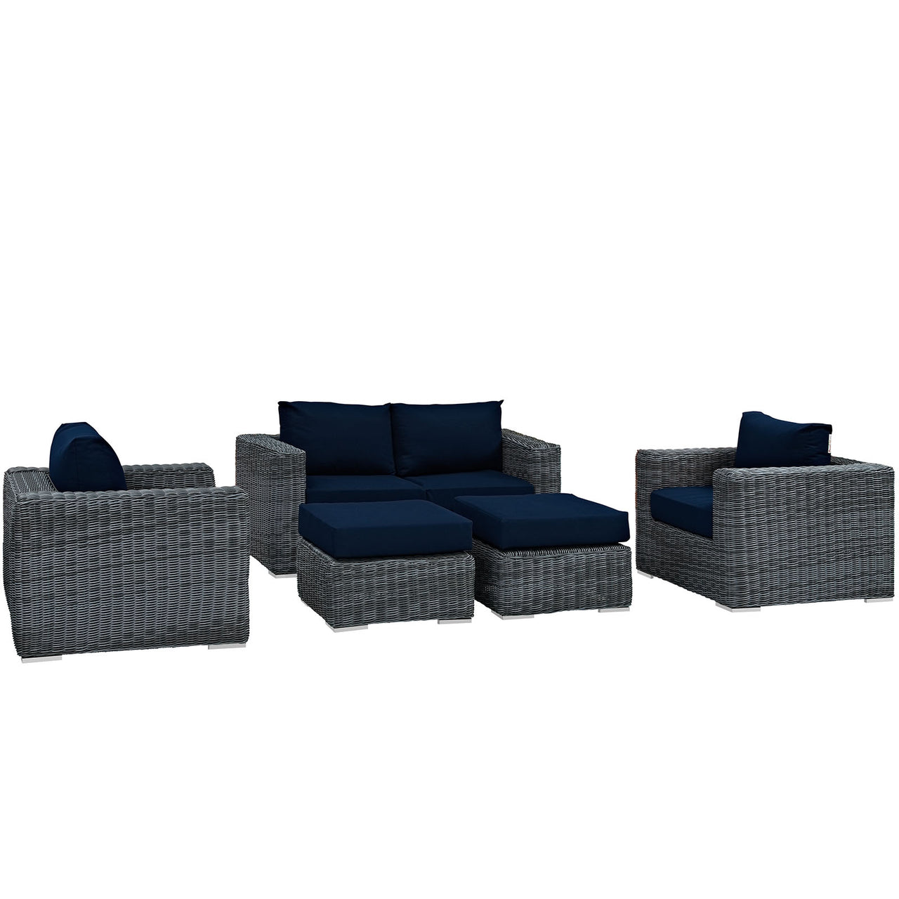 Invocation 5-Piece Alfresco Sunbrella® Sectional Set, Canvas Navy
