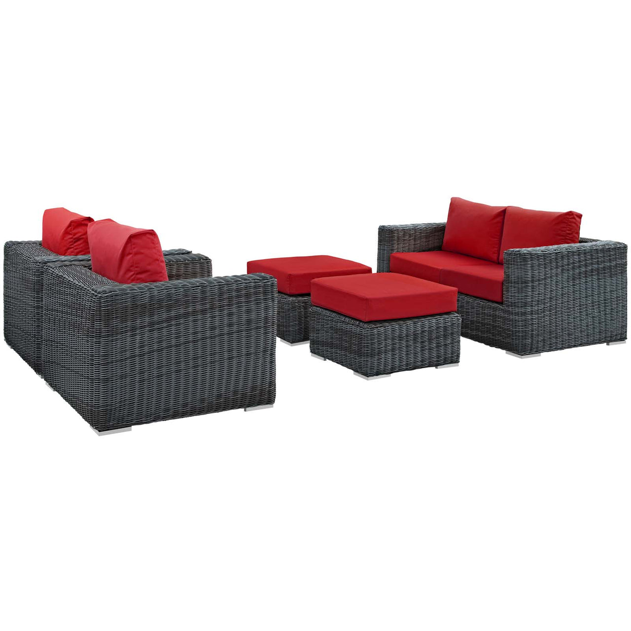 Invocation 5-Piece Alfresco Sunbrella® Sectional Set, Canvas Red